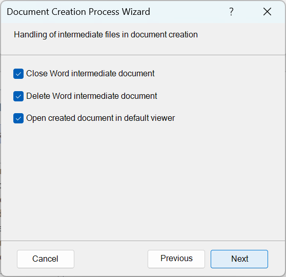  select file type to create, e.g. PDF